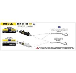 Terminale di scarico Arrow Thunder alluminio Dark con fondello carby omologato per Aprilia RX 125 4T 18-20