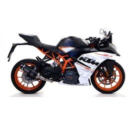 Terminale di scarico Arrow Thunder alluminio Dark con fondello carby omologato per KTM 390 Duke 17-20