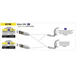 Terminale di scarico Arrow Thunder alluminio Dark omologato per KTM 125 RC 15-16