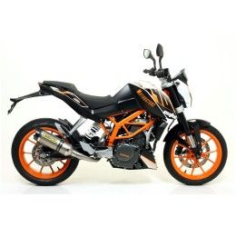 Terminale di scarico Arrow Thunder Titanio con fondello carby omologato per KTM 125 RC 15-16