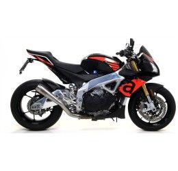 Terminale di scarico Arrow Pro-Race nichrom non omologato per Aprilia Tuono V4 1100 17-18