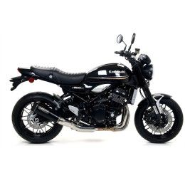 Terminale di scarico Arrow Rebel con fondello in alluminio Dark omologato per Kawasaki Z 900 RS 18-20 | 22-24