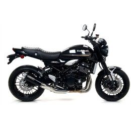 Terminale di scarico Arrow Rebel con fondello in alluminio lucido omologato per Kawasaki Z 900 RS 18-20 | 22-24