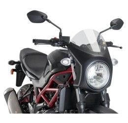Vetro Cupolino Puig modello semicarenato per Suzuki SV 650 N 16-25 colore nero