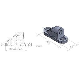 Adapter for right/left mirrors Puig for Kawasaki Ninja 650 17-25 black color