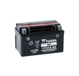 Yuasa battery for Aprilia RXV 4.5 05-14 model YTX7A-BS 12V/6AH (Size 152x88x94 mm)