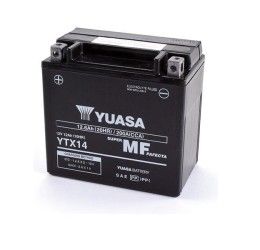 Yuasa battery for BMW F 800 GS 06-17 model YTX14 12V/12AH (Size 150x87x145 mm)