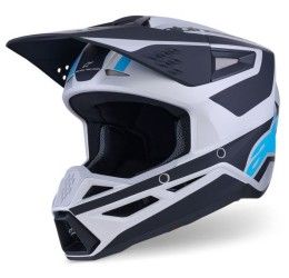 Helmet cross enduro Alpinestars sm3 heat color Black blue silver