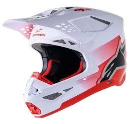 Helmet cross enduro Alpinestars Supertech M10 white-red color