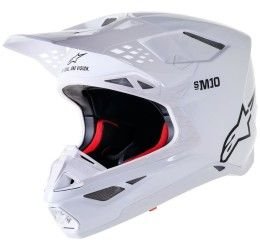 Helmet cross enduro Alpinestars Supertech M10 Solid color White