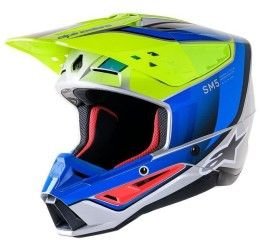 Helmet cross enduro Alpinestars Supertech M5 SAIL fluo-yellow-blue color