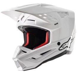 Helmet cross enduro Alpinestars Supertech M5 Solid White color