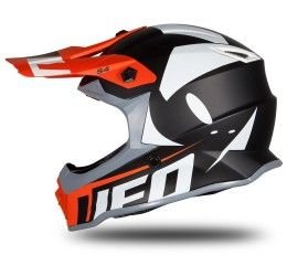 Helmet cross enduro UFO for kids neon orange and black matt