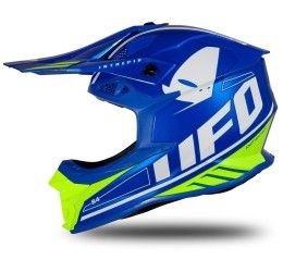 Helmet cross enduro UFO Intrepid blue and neon yellow glossy