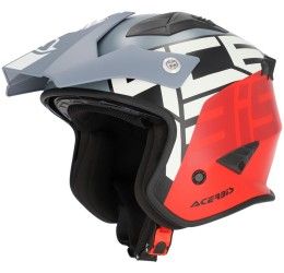 Helmet jet Acerbis JET ARIA GRAPHIC grey/red