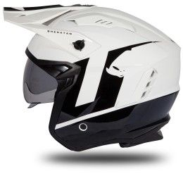 Helmet jet UFO Sheratan white and black glossy