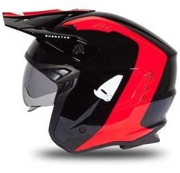 Helmet jet UFO Sheratan black and red glossy