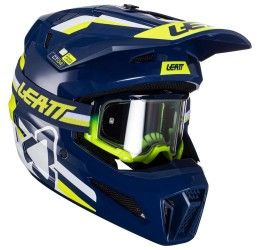 Helmet cross enduro Leatt 3.5 blue color + Leatt Velocity Google included