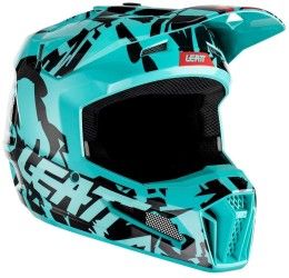 Helmet cross enduro Leatt 3.5 for Kid turquoise color