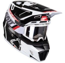 Helmet cross enduro Leatt 7.5 white-black color + Leatt Velocity Google included