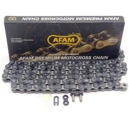 Afam MX6 Black & Chrome chain size 520 off-road 118 links without O-RING and with clip joint