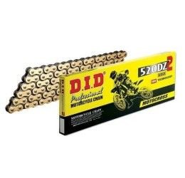 DID 520 DZ2 Gold & Black chain size 520 off-road 120 links without O-RING and with clip joint