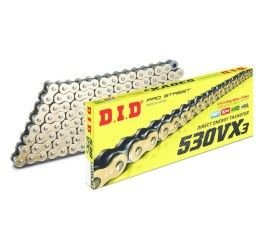 DID 530 VX3 Gold & Black chain size 530 120 links with X-RING and rivet joint
