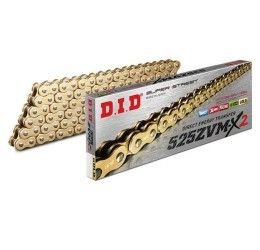 DID 525 ZVM-X2 Gold & Gold chain size 525 120 links with X-RING and rivet joint