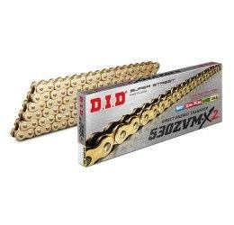 DID 530 ZVM-X2 Gold & Gold chain size 530 120 links with X-RING and rivet joint