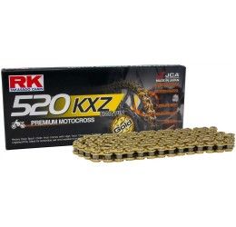 RK 520 KXZ Total Gold chain size 520 off-road 120 links without O-RING and with clip joint