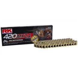 RK 420 MXZ4 Total Gold chain size 420 off-road 140 links without O-RING and with clip joint
