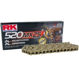 RK 520 MXZ5 Total Gold chain size 520 off-road 120 links without O-RING and with clip joint
