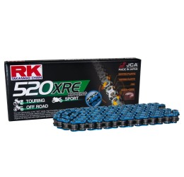RK 520 XRE Total Gold chain size 520 120 links with XW-RING and with rivet joint Blue color