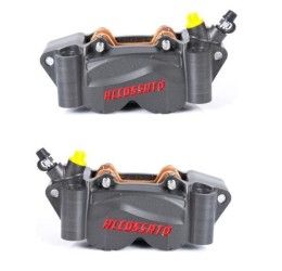 Kit of 2 Radial CNC machined brake calipers Accossato Hard Oxidation 100mm pitch with pads