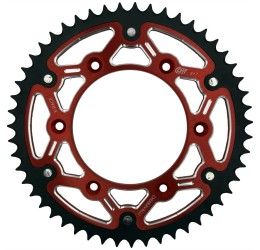 Rear bimetallic sprockets CHT Chiaravalli X-RACE chain 520 for Honda XR 400 R 96-07 red color