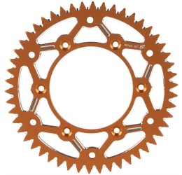 Rear ergal sprocket CHT Chiaravalli EC chain 520 for KTM 500 EXC-F 1999 | 14-25 orange color