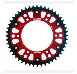 Rear bimetallic sprockets Supersprox STEALTH chain 520 for Beta RR 125 Enduro 18-24 Red color