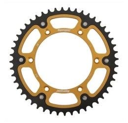 Rear bimetallic sprockets Supersprox STEALTH chain 520 for Fantic XE 125 2022 Gold color