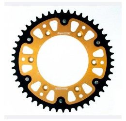 Rear bimetallic sprockets Supersprox STEALTH chain 520 for Honda CRF 450 R 02-25 Gold color