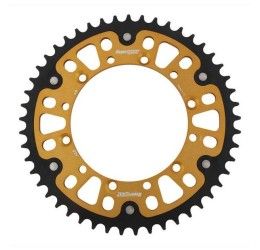 Rear bimetallic sprockets Supersprox STEALTH chain 520 for Kawasaki KX 125 92-97 | 00-08 Gold color