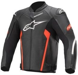 Alpinestars leather road jacket Faster Airflow v2 color black-red