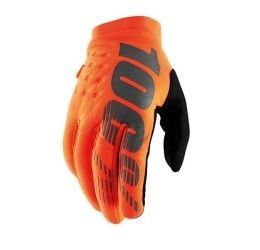 Gloves cross enduro 100 Brisker winter orange fluo-black