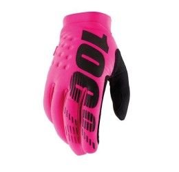 Gloves cross enduro 100 Brisker winter neon pink