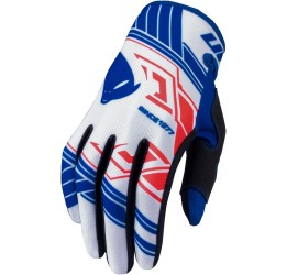 Gloves cross enduro UFO Skill Heron white-blue-red (LAST AVAILABLE)