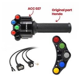 Kit throttle control with racing handlebar switch integrated and left handlebar switch Jetprime for Honda CBR 1000 RR-R SP 20-24
