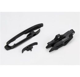 KIT Chain guide block + Chain slider swingarm UFO for Husqvarna TE 300 i 18-23 - Color Black-001