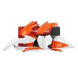 Polisport base plastic kit / complete plastic kit MX for KTM 125 EXC 14-16 arancione/bianco