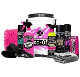 Muc-Off Powersports motorcycle cleaning kit with buckle