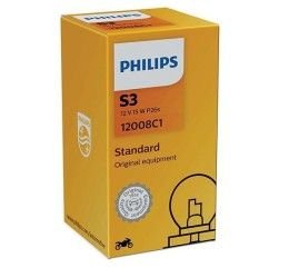 PHILIPS S3 LAMP - 12V 15W P26s - (Ref.Philips: 12008C1)