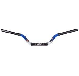 Neken Street Handlebar 28.6mm in aluminum color Blue-White (Cod. STR-HIGH-WH-BL)